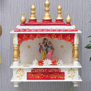 wooden painted puja mandir